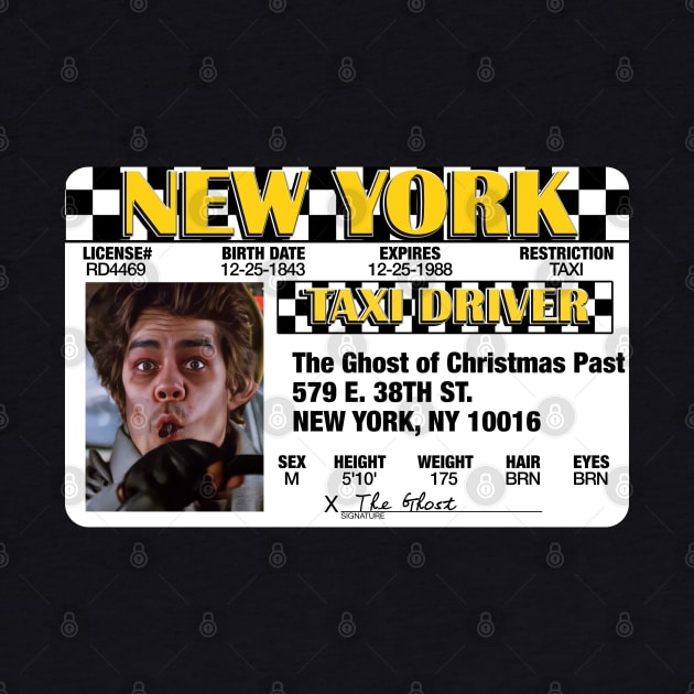 Ghost of Christmas Past Taxi License / Scrooged by darklordpug